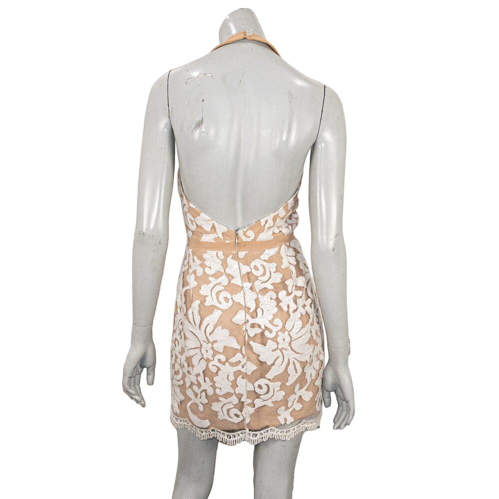 Dress The Population Women's Sequin Floral Mesh Halter Dress sz Small - Picture 4 of 15